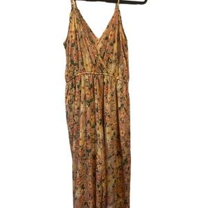 NWOT BOG Collection spaghetti strap Gathered Waist Floral Dress Size Small